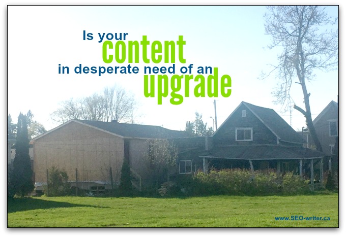 replace old, run-down content with modern, new content.